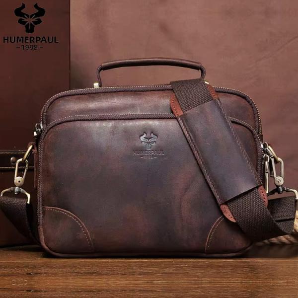 本革ショルダーバッグ少し横長 たっぷり収納 HumerPaul MH596