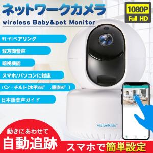 ネットワークカメラ 200万画素 ベビーモニター 防犯カメラ 双方向音声 動体検知 警報通知 ベビー見守り/ペット見守り/お年寄り介護等活躍 JP206 VisionKids
