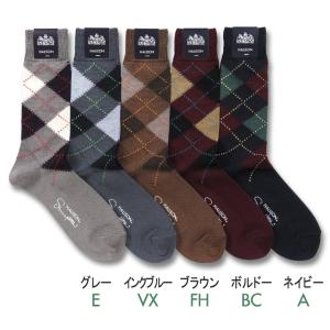 HALISON スーピマ アーガイルソックス 5ダイヤ（25-27cm）