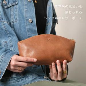 ポーチ レザー 本革 大きめ シンプル お洒落...の詳細画像2