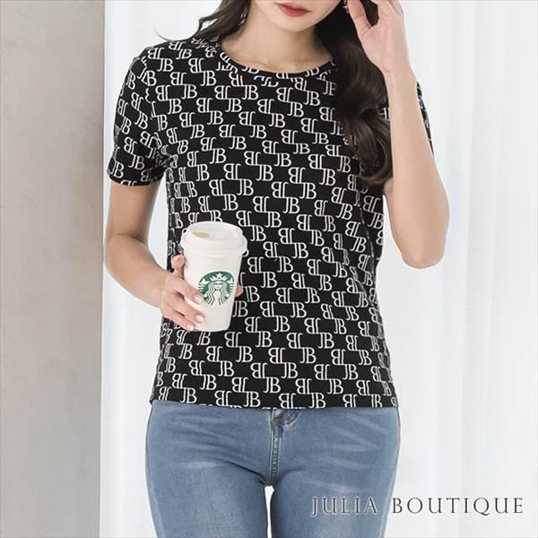 トップス Tシャツ JULIA BOUTIQUE（ジュリアブティック）【トップス】ミディアム丈JBモ...