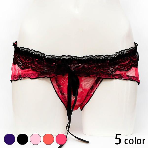 フロントの両サイドでひも付きなレースのショーツ Tバック　ショーツ　セクシー レディス フルバック ...