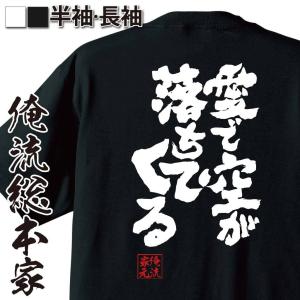 おもしろTシャツ メンズ キッズ パロディ 俺流総本家 魂心 愛で空が落ちてくる （漢字 文字 メッセージtシャツおもしろ雑貨 お笑いTシャツ|おもしの商品画像