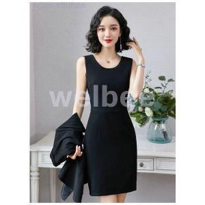 夏レディースフォーマルワンピーススリムビジネスOL通勤ワンピース春夏オフィステーラドジャケットノースリブワンピーススーツ
