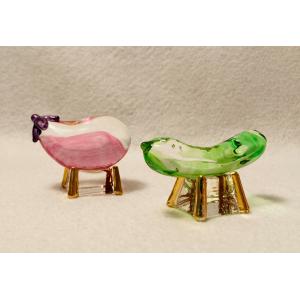 クリスタル 精霊馬 牛　馬　 きゅうり なす　お盆　新盆　ガラス　置物　初盆　お盆用品　お盆飾り　手元供養　ペット供養　しょうりょううま