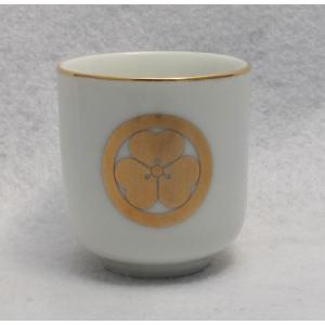 仏具 家紋入 湯呑 丸に剣片喰 寸六 家紋入り けんかたばみ : 浜田商店