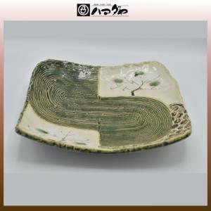 織部焼 和食器織部焼/隅折福禄寿 角大皿 ギフト 中古 : ARCHERY - 通販