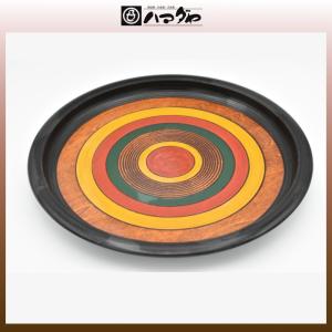 独楽塗 盆 樹林型丸盆 木製 item no.1f097