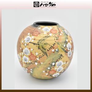 九谷焼 花瓶 7号 梅島 木箱入り item no.1f199｜hamadaya-shokki