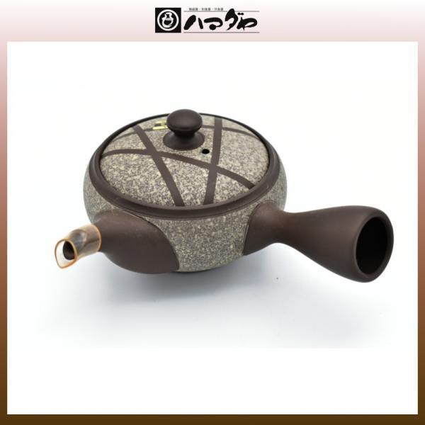 常滑焼 急須 宝二作16号朱泥ライン帯網急須 木箱入り item no.1f287