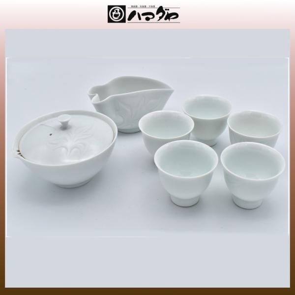 有田焼 茶器 奥川忠右門作 牡丹彫文玉露茶器 item no.1f320