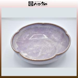 萩焼　鉢　粉引紫輪花鉢 item no.1f721｜hamadaya-shokki