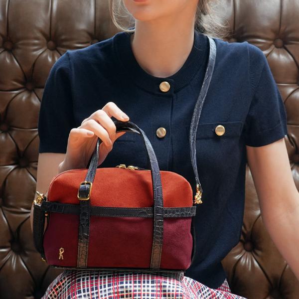 【ロベルタ】テーマは大人の着せ替えバッグ。気分に合わせて表情を変える1つ2役のミニボストン Rico...