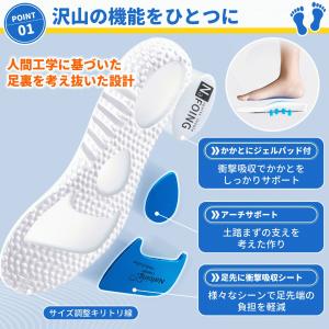 インソール 衝撃吸収 中敷き 扁平足 身長アッ...の詳細画像4