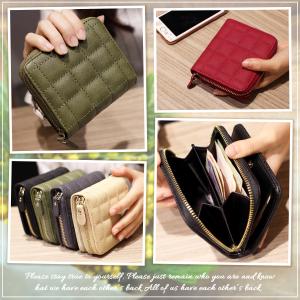 ミニ財布 二つ折り レディース 財布 キルティ...の詳細画像2