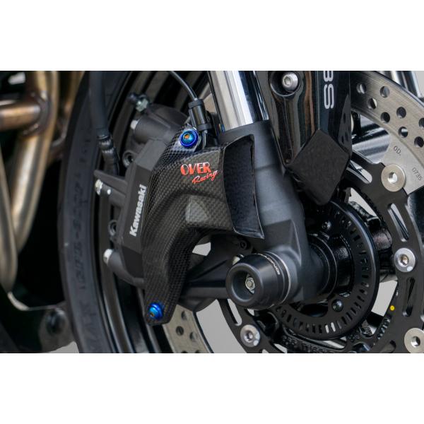 カーボンフロントキャリパーダクトカバー 艶あり OVER（オーバーレーシング） ZX-25R（20年...