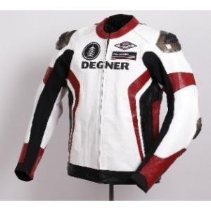 19WJ-19 レザーレーシングジャケット ホワイト/レッド Mサイズ DEGNER （デグナー）の商品画像