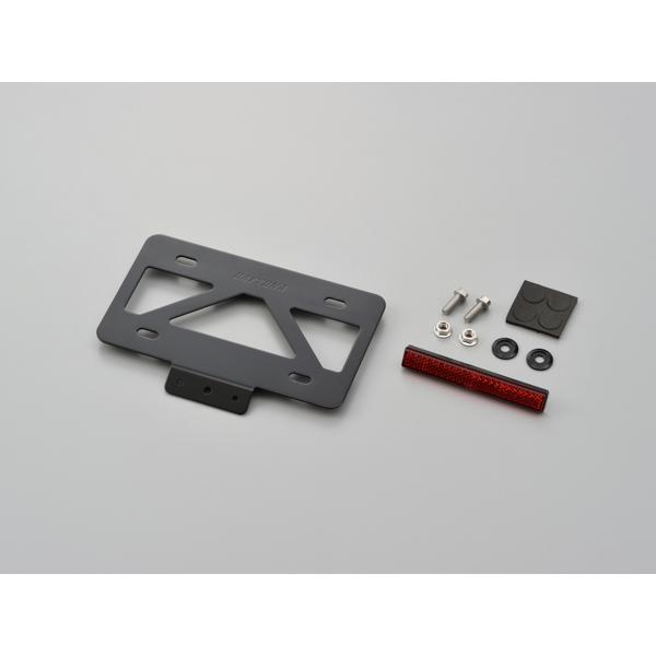 軽量ナンバープレートスタビライザー Sサイズ 原付用角型 リフレクター付 ブラック DAYTONA（...