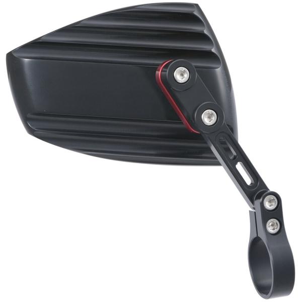 HIGHSIDER バーエンドミラー ハイサイダーウェーブ ブラック/レッド DAYTONA（デイト...