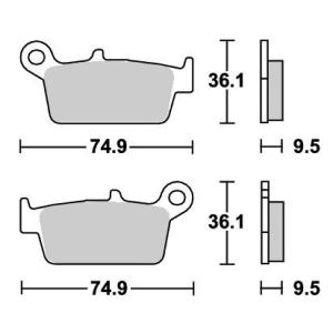 RMX250S（96年） オフロード（シンター）ブレーキパッド リア用 604SI SBS（エスビーエス）｜hamashoparts2