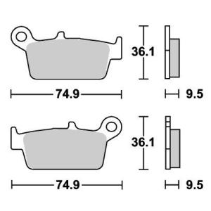 RMX250S（96年） レーシングオフロード（シンター）ブレーキパッド リア用 604RSI SBS（エスビーエス）｜hamashoparts2