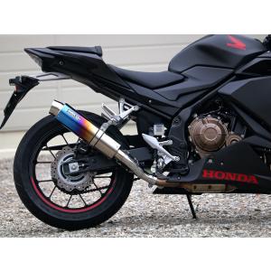 CBR400R（2BL-NC56） ラウンドタイプスリップオンマフラー 焼き色チタンサイレンサー仕様 WR'S（ダブルアールズ）