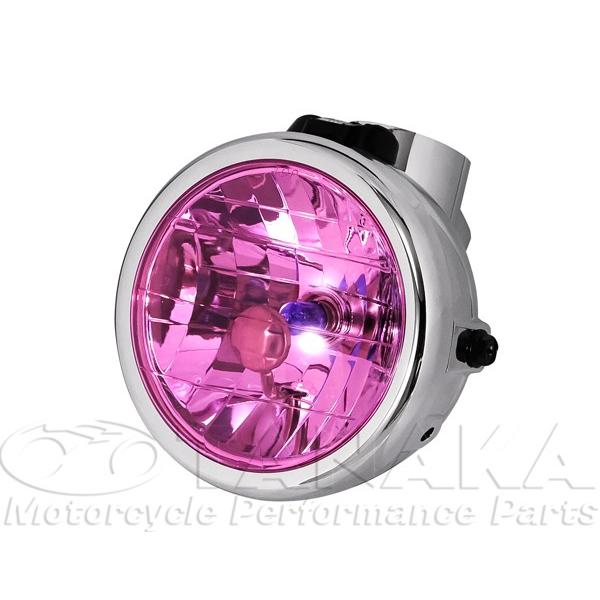 マルチカットリフレクターヘッドライト メッキ/ピンク 田中商会 APE100（エイプ）