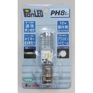 PonLED（ポンレッド）原付用LEDヘッドライトバルブ　PH8X型 M＆H（マツシマ）