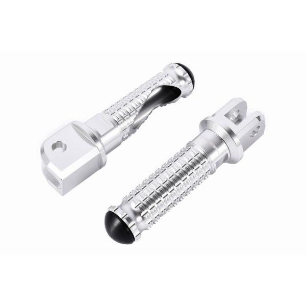 アルミ削り出しタンデムステップ スタンダードタイプ 取付部カラー シルバー/ステップバーカラー シル...