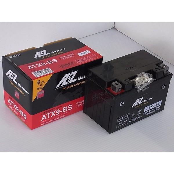 XJR400 ATX9-BSバッテリー（YTX9-BS互換）液入充電済 AZバッテリー