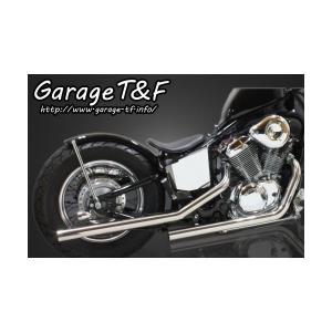 スティード400（STEED） ロングドラッグパイプマフラー（ブラック