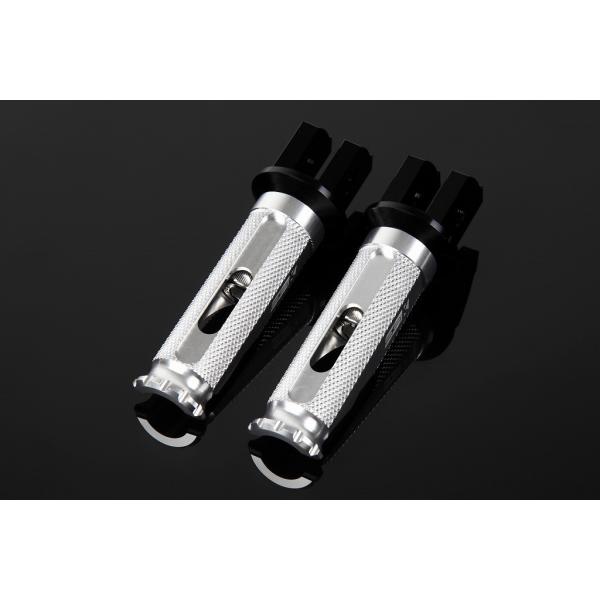 アルミ削り出しタンデムステップ レーシングタイプ（取付部 ブラック/ステップバー シルバー） SSK...