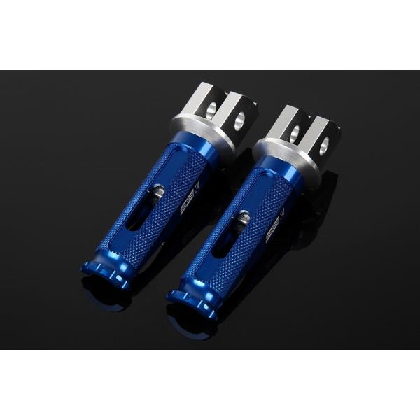 アルミ削り出しタンデムステップ レーシングタイプ（取付部 シルバー/ステップバー ブルー） SSK ...