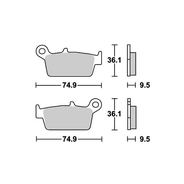 RM125 レーシングオフロード（シンター）ブレーキパッド リア用 604RSI SBS（エスビーエ...