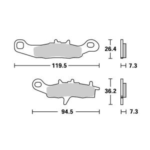RM85 オフロード（シンター）ブレーキパッド フロント用 726SI SBS（エスビーエス）｜hamashoparts