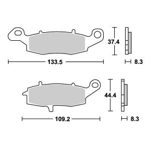 バルカン1700（VULCAN） ストリートエクセル（シンター）ブレーキパッド フロント用 704HS 右側キャリパー用 SBS（エスビーエス）｜hamashoparts