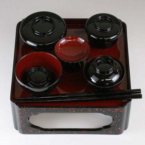 お膳　黒内朱　５．５寸　　お仏壇・仏具の浜屋