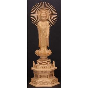 三宝尊【日本製】 御仏像 三宝尊御本尊 日蓮宗用 ツゲ仏中七台座 8分 お仏壇