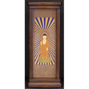 御仏像 三宝尊御本尊 日蓮宗用 ツゲ仏中七台座 8分 お仏壇・仏具の