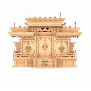 マス組付屋根違い三社・中　（ひのき） 横巾58×高さ43cm 【神棚】 ●お仏壇・仏具の浜屋