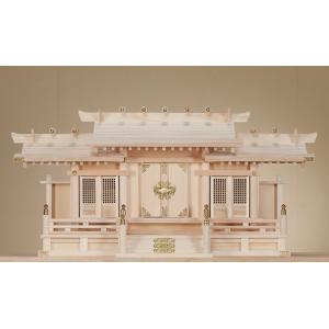 格子付三社・大　（木曽ひのき） 横巾88×高さ43cm 【神棚】 ●お仏壇・仏具の浜屋