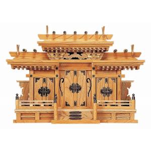 マス組付屋根違い三社　（本けやき） 横巾70×高さ49cm 【神棚】 ●お仏壇・仏具の浜屋