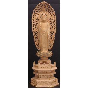 御仏像 阿弥陀如来立像御本尊 浄土真宗本願寺派用 楠仏カヤ彩色