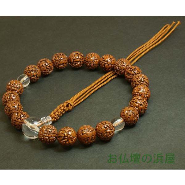 数珠（念珠）　金剛菩提樹・Pハリ仕立　２０珠　紐房　男性用１蓮 ●お仏壇・仏具の浜屋