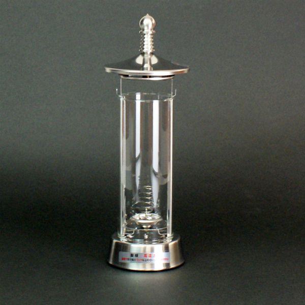 ローソク立て　ステン/ガラス風防　BY-2　　ステン/ガラス　１基　お墓・墓参り・ローソク・ろうそく...