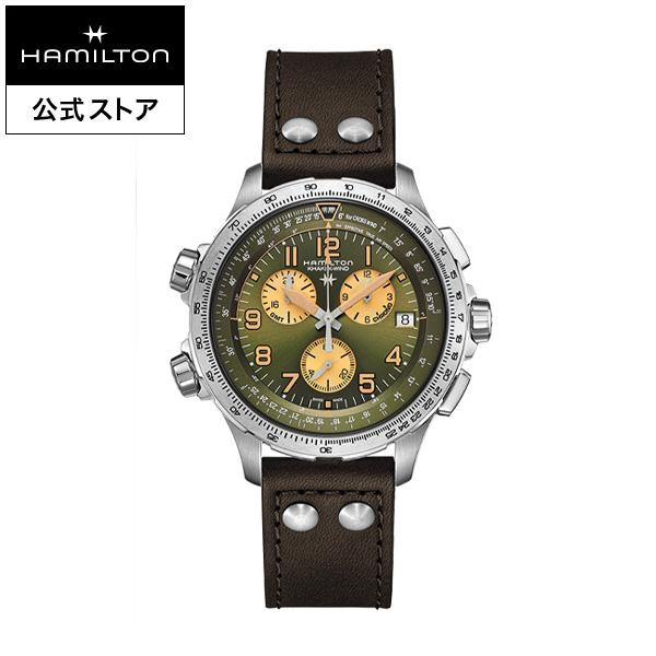 ハミルトン 公式 腕時計 カーキ アビエーション X-ウィンド GMT クロノ クオーツ 46.00...