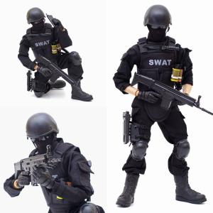 SWAT 1/6 ミリタリーフィギュア セット 全長30cm 可動箇所30箇所 特殊部隊 警察 人形｜hammars