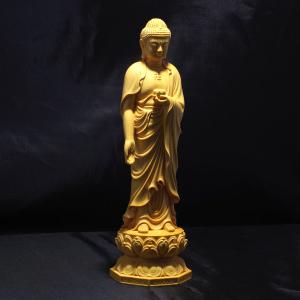 阿弥陀如来立像 20cm 天然木製(柘植ツゲ)...の詳細画像2