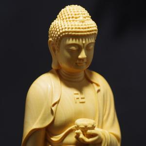 阿弥陀如来立像 20cm 天然木製(柘植ツゲ)...の詳細画像5
