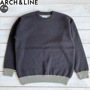 ARCH＆LINE（アーチアンドライン）　COTTON  KNIT PO　メンズ/ニット　NAVY　ARCH＆LINEより入荷｜hammock-family